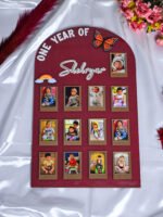 Arch Baby Photo Board Ice Blue,Maroon,Beige